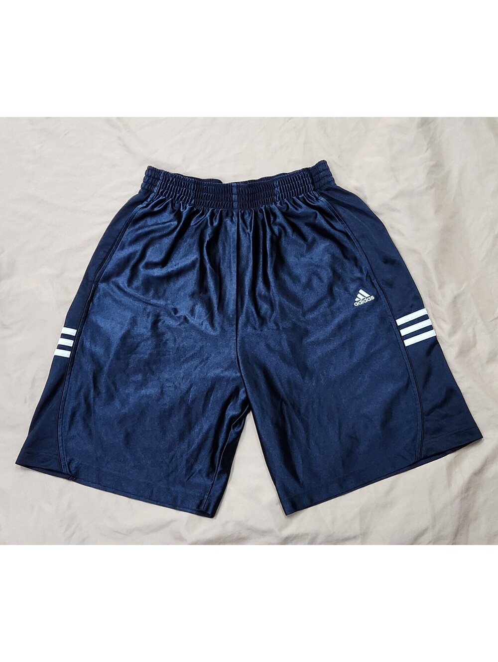 Vintage Adidas Dazzle Basketball Shorts Mens Medium Navy Blue White Shiny Silky